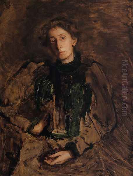 Portrait of Jennie Dean Kershaw Oil Painting by Thomas Cowperthwait Eakins