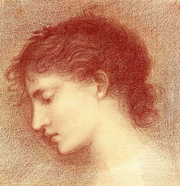 Head-Study of Maria Zambaco, probably for 'The Wine of Circe' Oil Painting by Sir Edward Coley Burne-Jones