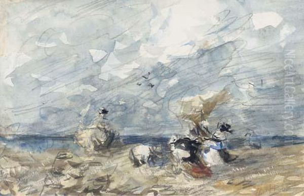 A Souvenir Of David Cox Oil Painting by Hercules Brabazon Brabazon