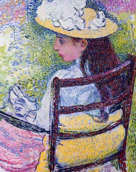 Portrait of Jeanne Pissarro Oil Painting by Theo van Rysselberghe