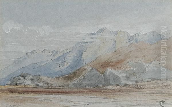 Vue Des Hautes Pyrenees, La Vallee D'ossau Oil Painting by William Callow