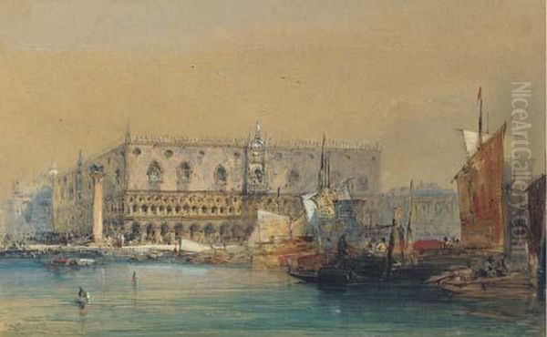 The Doge's Palace, Venice Oil Painting by William Callow