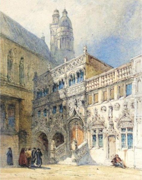 The Chapel Of The Holy Blood, Bruges Oil Painting by William Callow