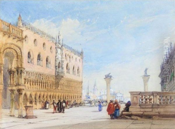 St Mark's Square, Venice Oil Painting by William Callow