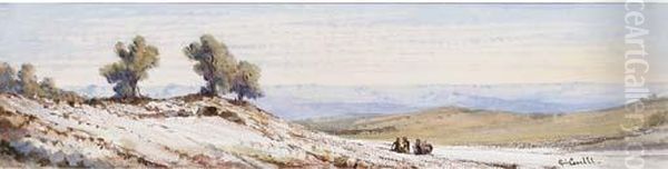 Moale Hills From Road To Bethany, Jerusalem Oil Painting by Gabriele Carelli