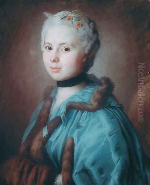 Portrait of Madame Hovyn de Tranchere Oil Painting by Maurice Quentin de La Tour