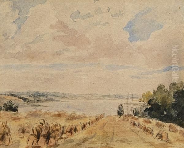 Cornfield By The River Deben, Woodbridge Oil Painting by Thomas Gainsborough