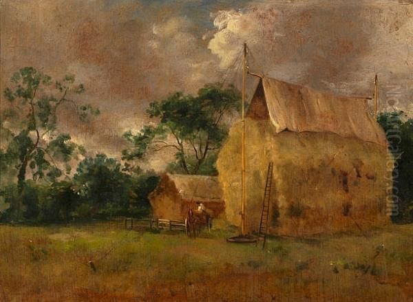 A Stackyard Oil Painting by Thomas Gainsborough