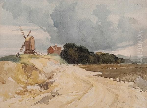 Windmill On Mousehold Heath Oil Painting by John Sell Cotman