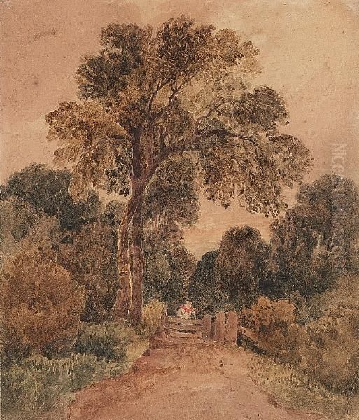 A Lane Near Dulwich Oil Painting by David I Cox