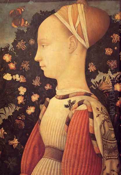 Portrait of a Princess of the House of Este 1436-38 Oil Painting by Antonio Pisano (Pisanello)