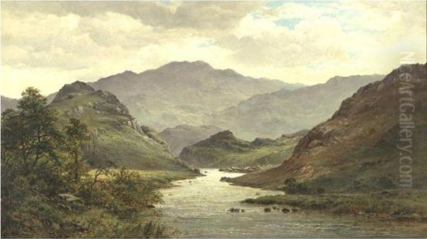 The River Colwyn, North Wales Oil Painting by Alfred de Breanski