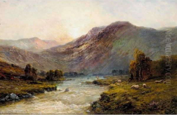 Near Dunkeld Oil Painting by Alfred de Breanski