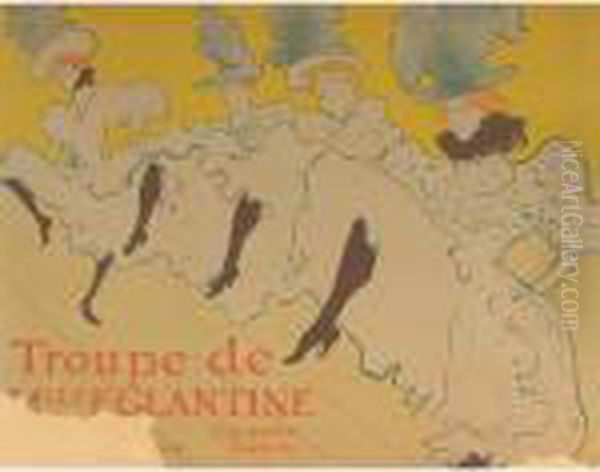 La Troupe De Mademoiselle Eglantine (d. 361; A. 198; W. P21; Adr. 165) Oil Painting by Henri De Toulouse-Lautrec