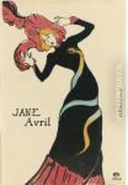 Jane Avril (d. 367; A. 323; Adr 354; W. P29) Oil Painting by Henri De Toulouse-Lautrec