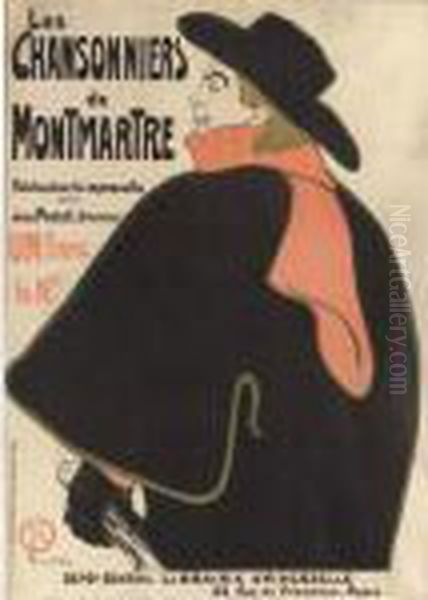 Aristide Bruant Dans Son Cabaret (d. 348; A.15; Adr. 12; W. P9) Oil Painting by Henri De Toulouse-Lautrec