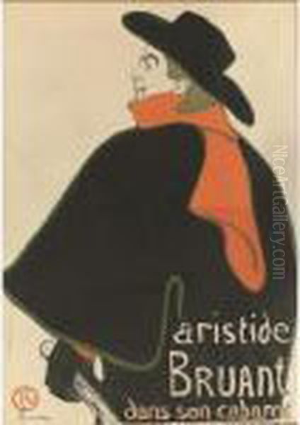 Aristide Bruant Dans Son Cabaret (d. 348; A. 15; Adr. 12; W. P9) Oil Painting by Henri De Toulouse-Lautrec