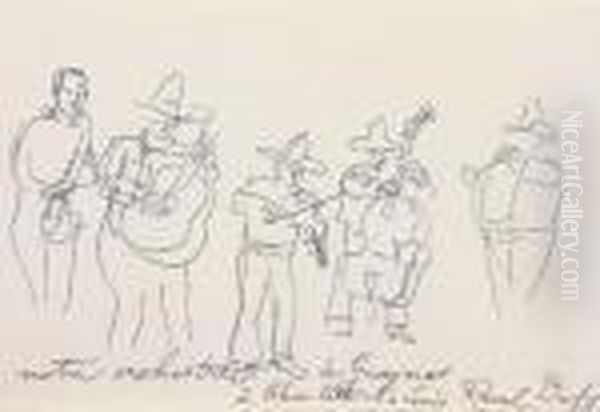 Notre Orchestre A Guaymas; Old Tucson, Square Dancers; Portrait Ofcharlotte Bergman Oil Painting by Raoul Dufy