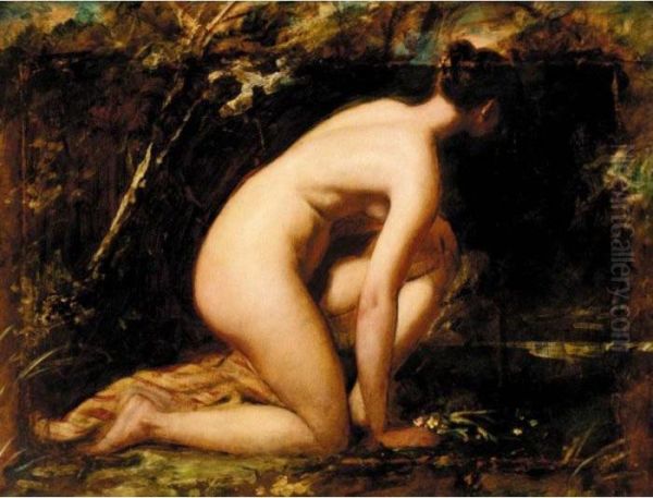 The Bather Oil Painting by William Etty