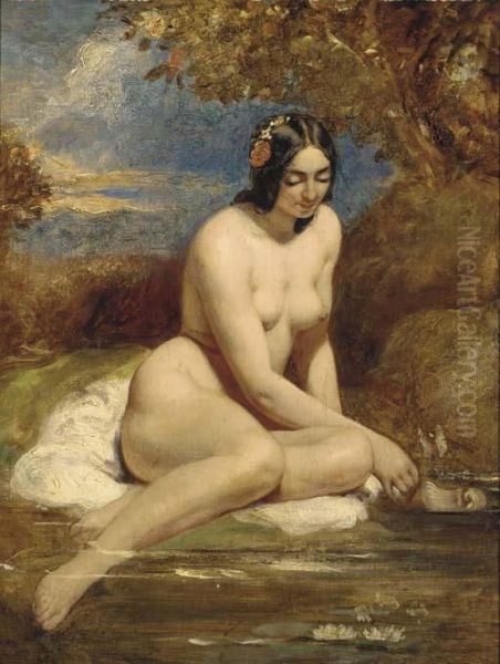 The Bather Oil Painting by William Etty