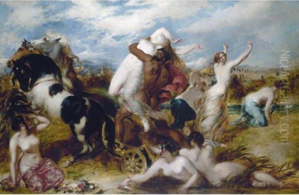 Pluto Carrying Off Proserpine Oil Painting by William Etty