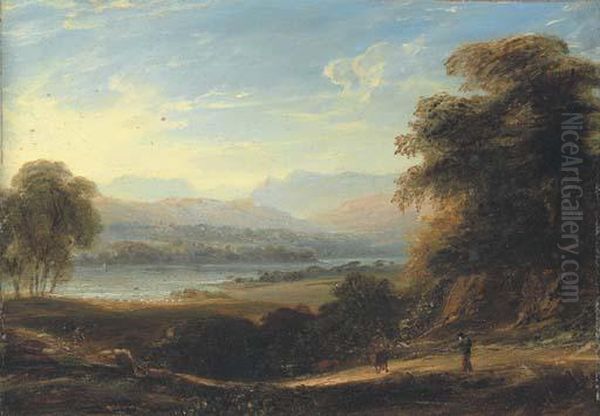 View Of Langdale Pikes And Ullswater Oil Painting by Anthony Vandyke Copley Fielding