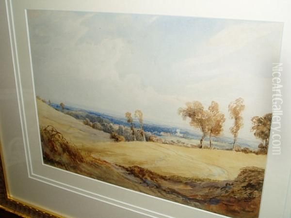 Sussex Landscape Oil Painting by Anthony Vandyke Copley Fielding