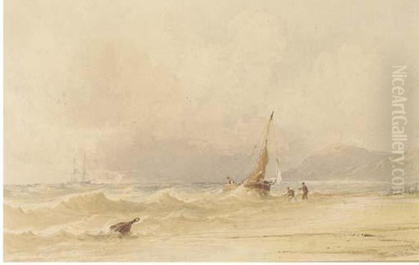 Sussex Coast Oil Painting by Anthony Vandyke Copley Fielding