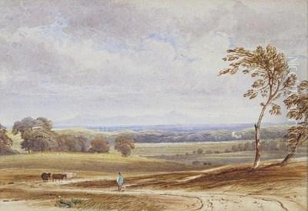 Near Carnobie Oil Painting by Anthony Vandyke Copley Fielding