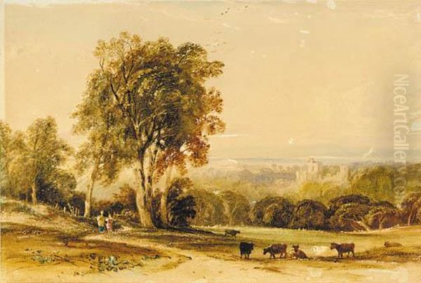 Arundel Castle Oil Painting by Anthony Vandyke Copley Fielding