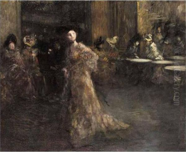 Scene De Cafe Oil Painting by Jean-Louis Forain