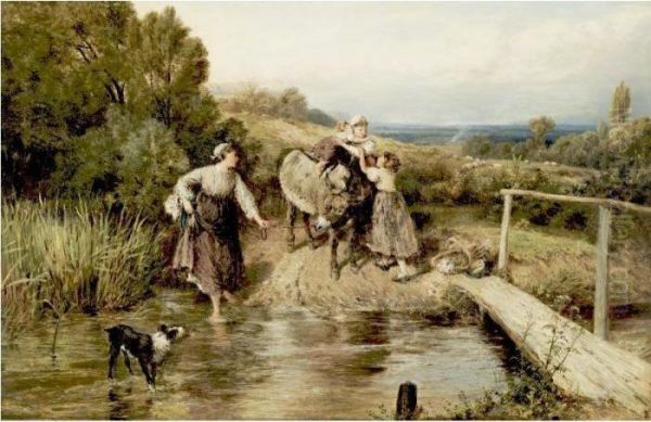 The Ford Oil Painting by Myles Birket Foster