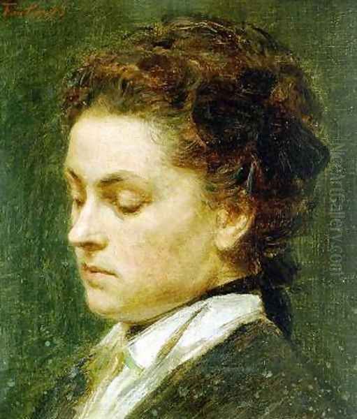 Ritratto di Giovane Donna (Portrait of Giovane Donna) Oil Painting by Ignace Henri Jean Fantin-Latour