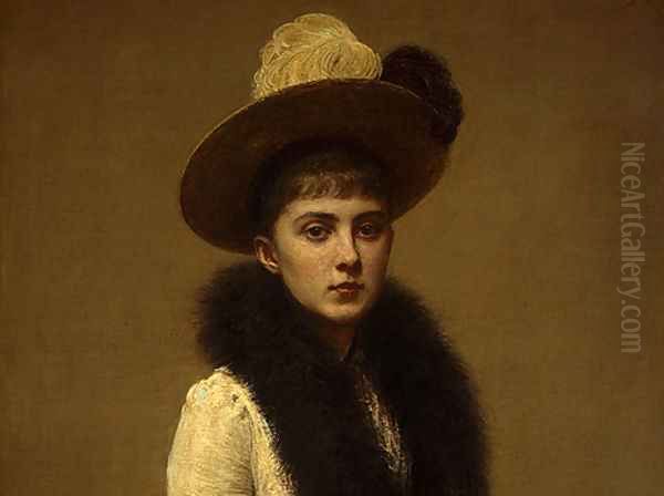 Portrait of Sonia [detail: 1] Oil Painting by Ignace Henri Jean Fantin-Latour