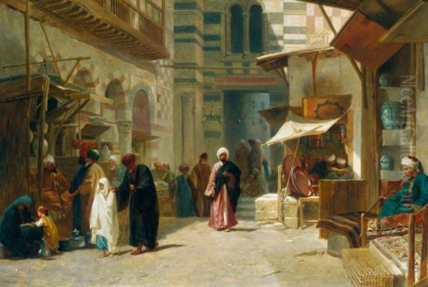 Opium Bazaar Cairo Oil Painting by Frederick Goodall