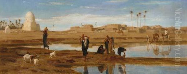 On The Banks Of The Nile Oil Painting by Frederick Goodall