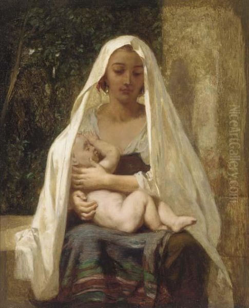 Italian Woman And Child Oil Painting by Frederick Goodall