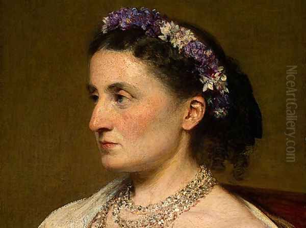 Duchess de Fitz-James [detail: 1] Oil Painting by Ignace Henri Jean Fantin-Latour