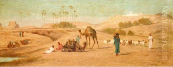 Desert Scene Oil Painting by Frederick Goodall