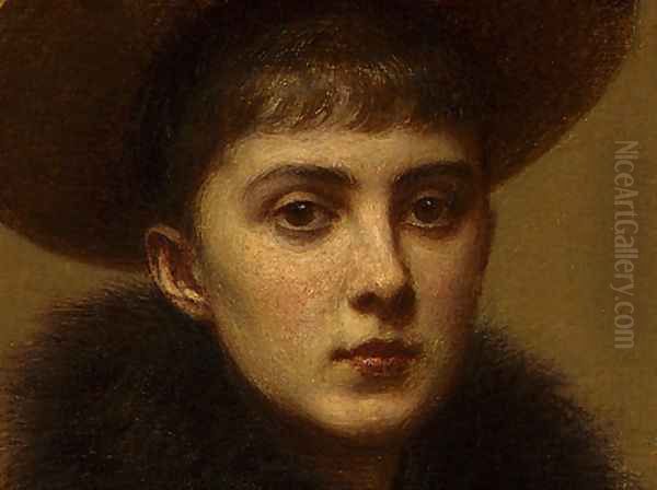 Portrait of Sonia [detail: 3] Oil Painting by Ignace Henri Jean Fantin-Latour