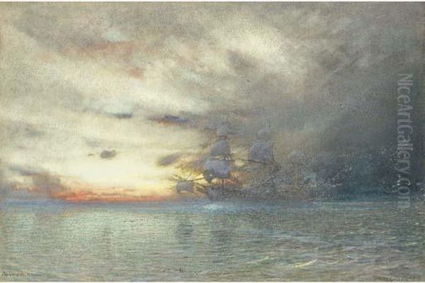 The Spirit Of The Storm Oil Painting by Albert Goodwin