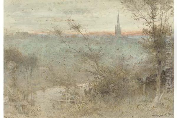 Norwich Oil Painting by Albert Goodwin