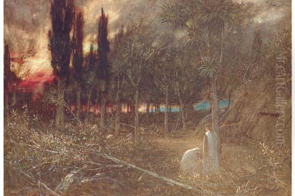 Night-faithful Unto Death Oil Painting by Albert Goodwin