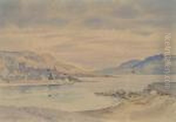 Lyme Regis Oil Painting by Albert Goodwin