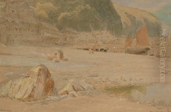 Clovelly Oil Painting by Albert Goodwin