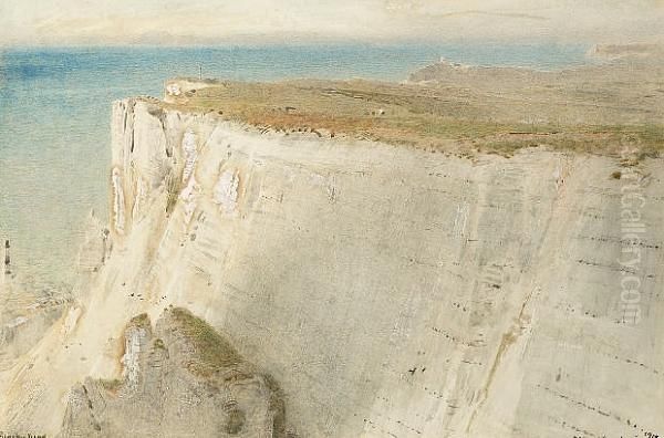 Beachy Head, Eastbourne Oil Painting by Albert Goodwin