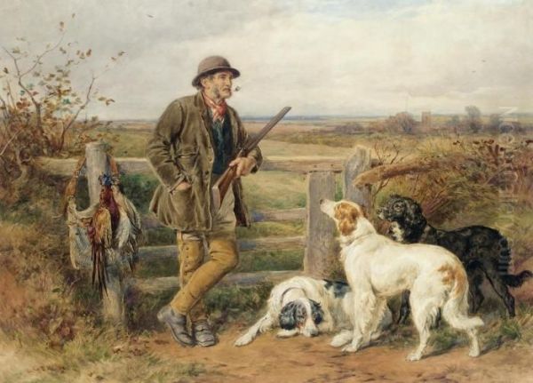 Gamekeeper's Rest Oil Painting by James Jnr Hardy