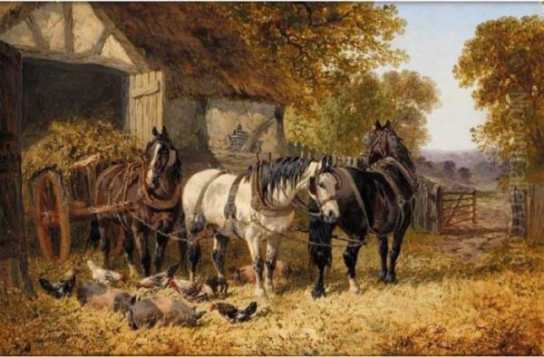 The Hay Cart Oil Painting by John Frederick Herring Snr