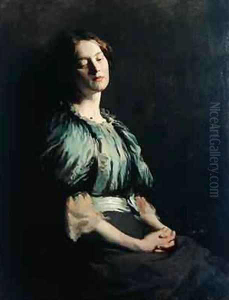 Portrait of a Girl Wearing a Green Dress, 1899 Oil Painting by Sir William Newenham Montague Orpen