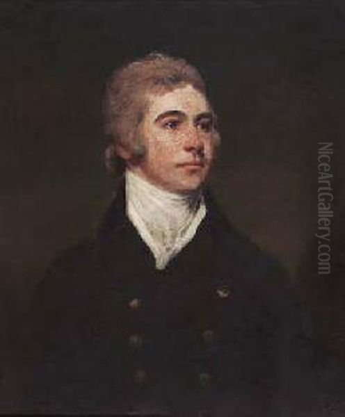 Half Length Portrait Of John Hamilton 2nd Of Sundrum Oil Painting by John Hoppner